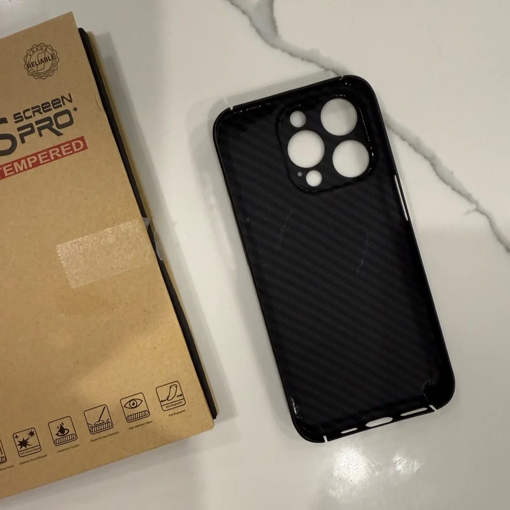 Carbon Fiber Black iPhone 15 Pro Case